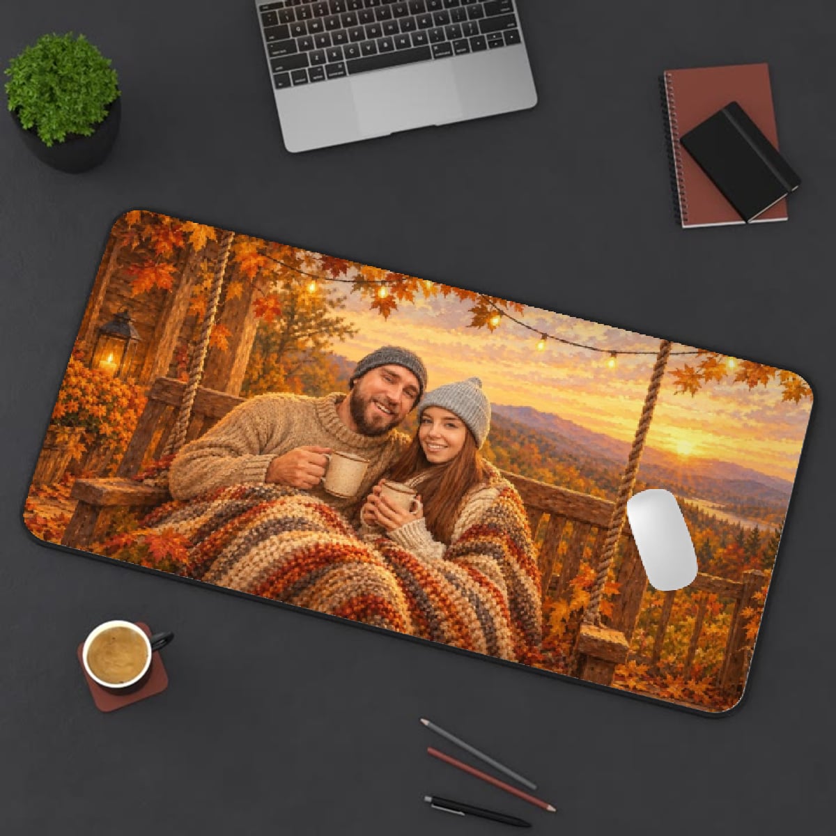 Example: a painting on the desk mat