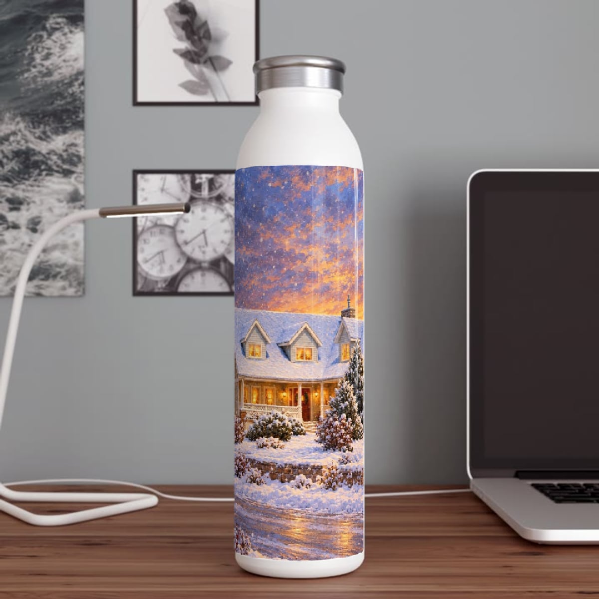 Example: a painting on the water bottle