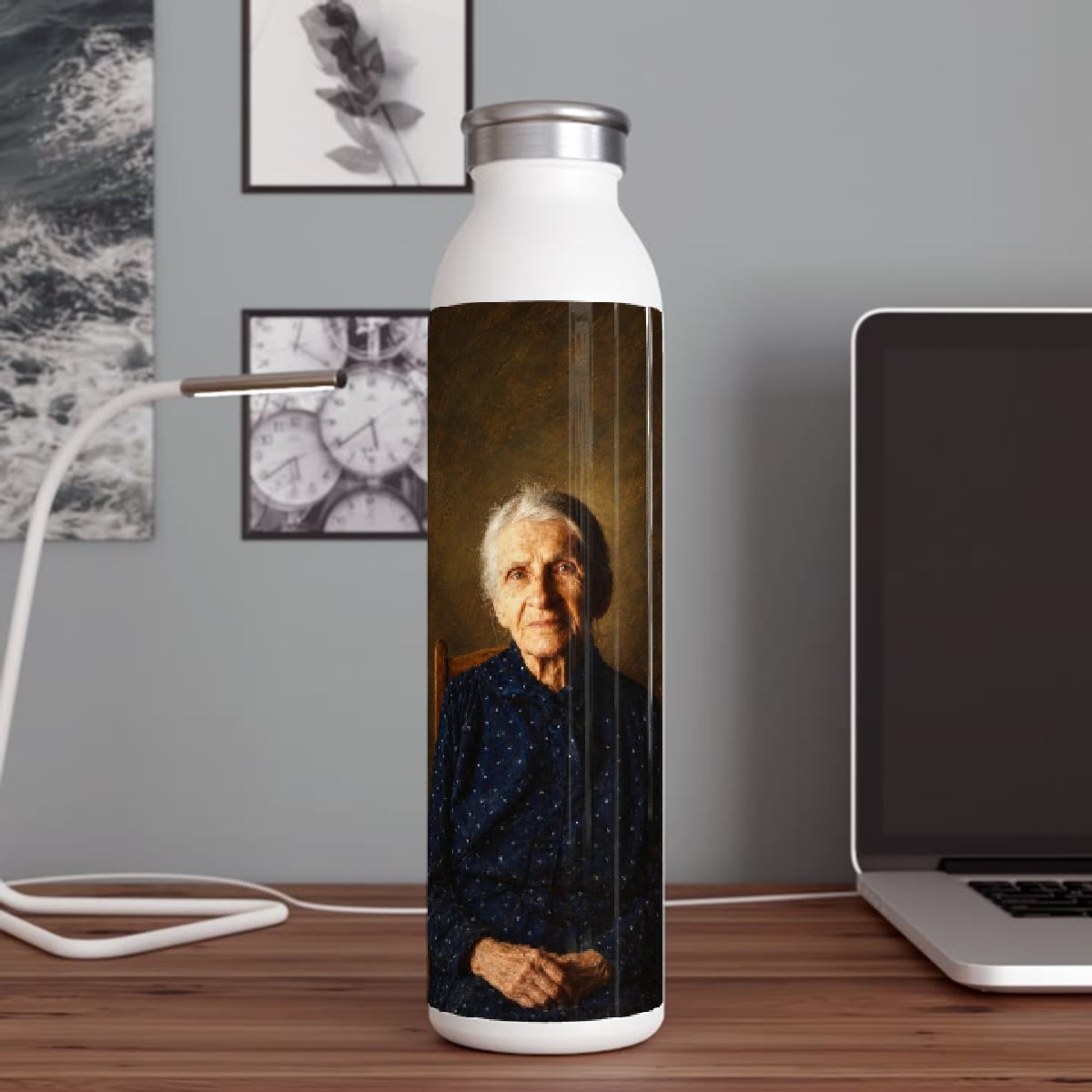Example: a painting on the water bottle