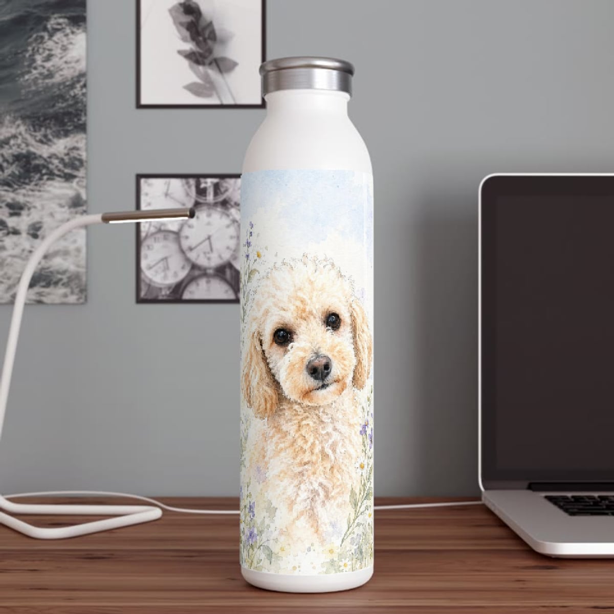 Example: a painting on the water bottle