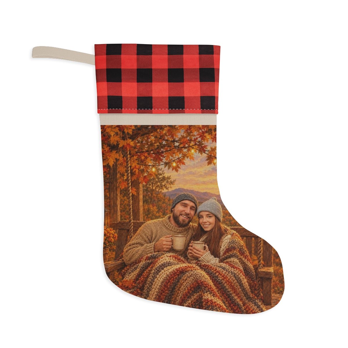 Example: the whole stocking, with its plaid cuff